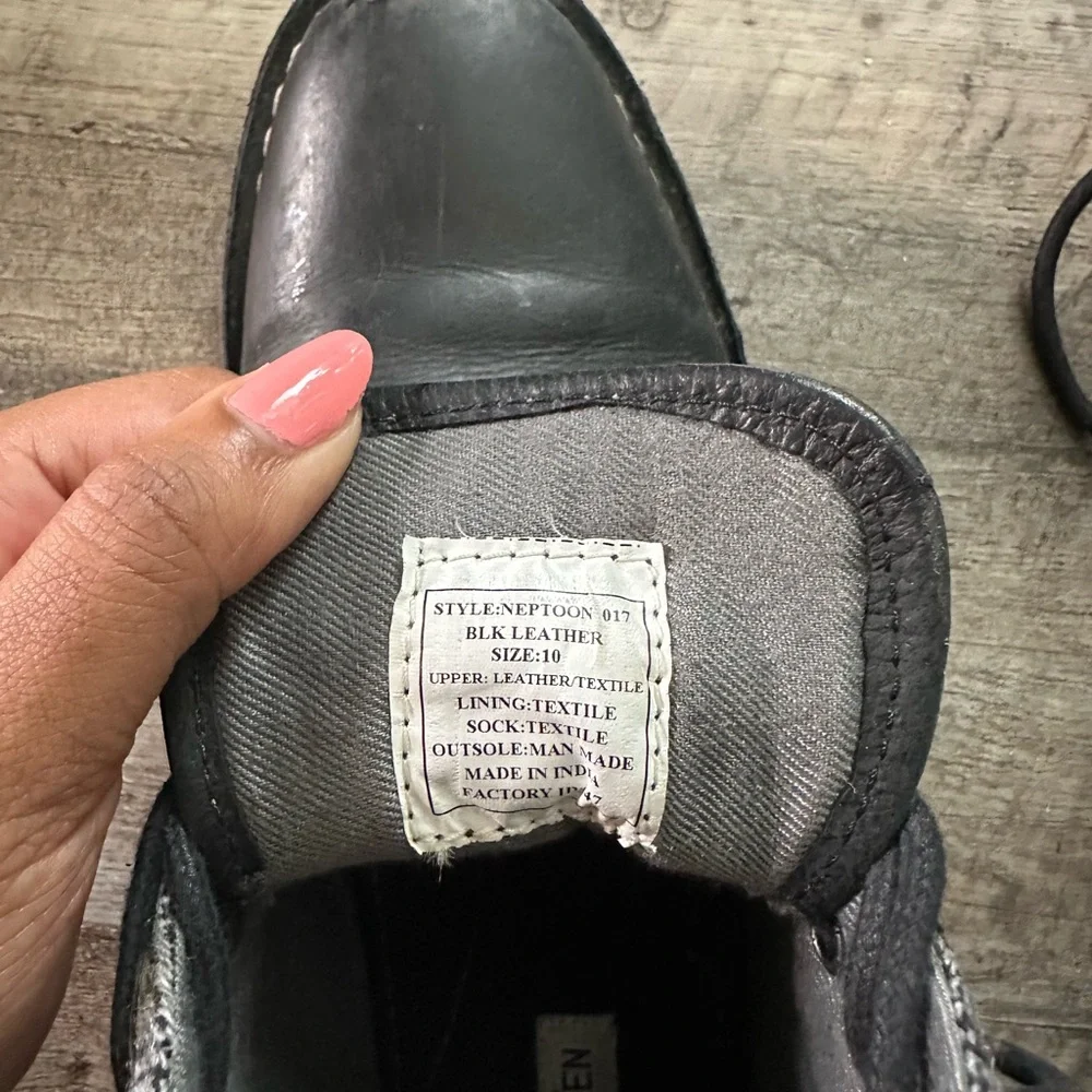 Steve Madden Men’s Size 10 Black Leather Lace Up Neptoon Combat Boots - Picture 6 of 6